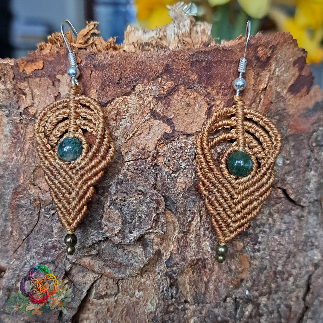 Old Gold with Green Moss Agate Earrings.png