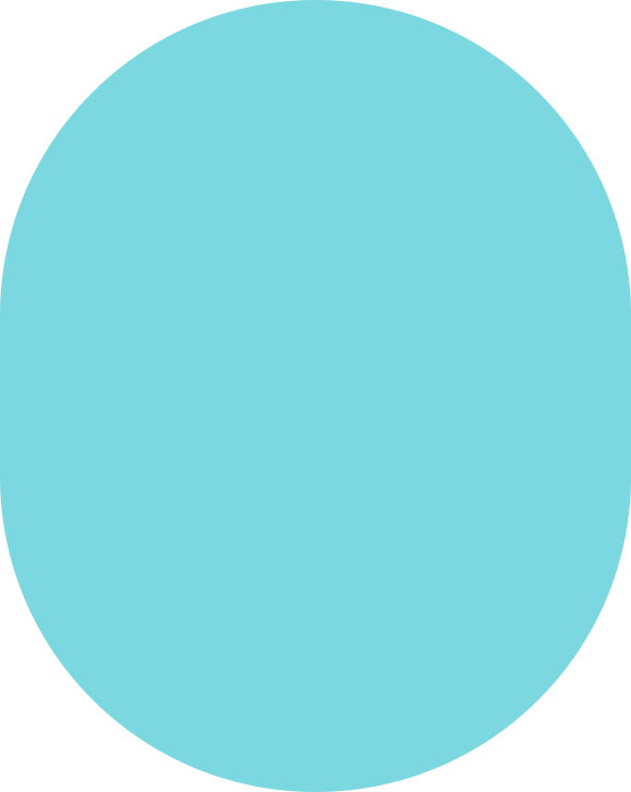 A blue egg-shaped object