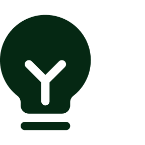 A graphic of a light bulb with a green background.