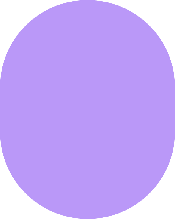 A purple egg-shaped object