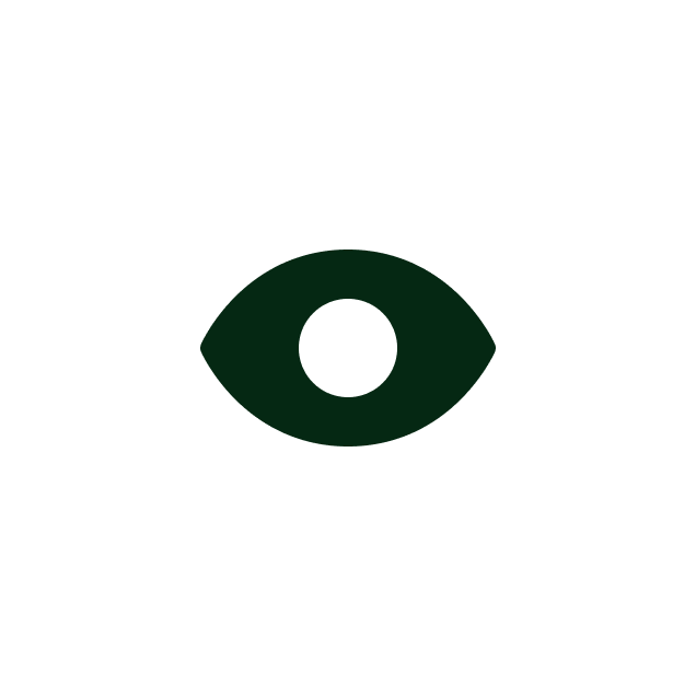 A black eye icon inside a white circle, with a black background