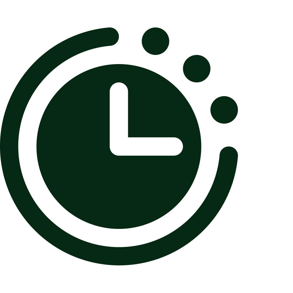 Icon of a clock with a circular progress indicator