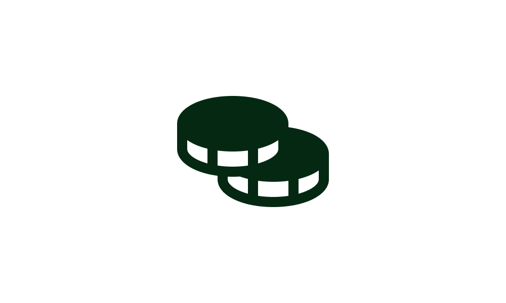 Icon of two stacked casino chips or coins.