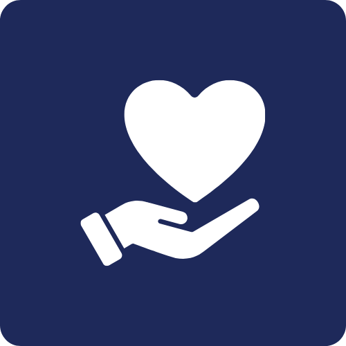 hand holding heart icon