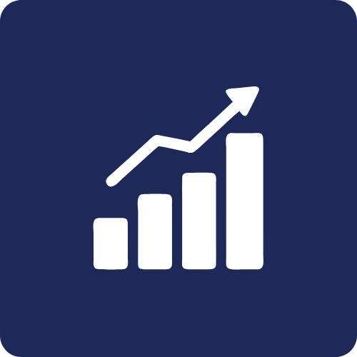 bar graph showing growth icon