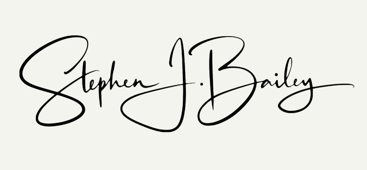 Stylized signature reading 'Stephen J. Bailey' in black cursive writing on a light background.