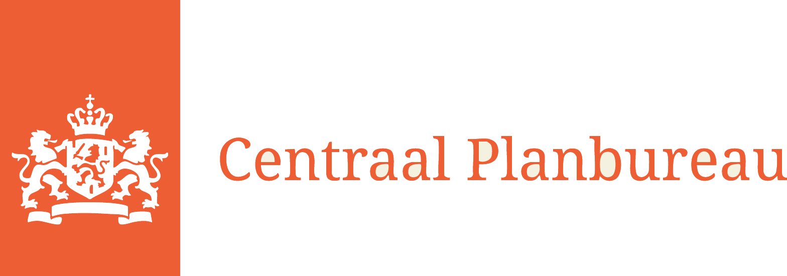 Logo of the Central Planning Bureau with a crest featuring a lion and a crown, and the text 'Centraal Planbureau'.