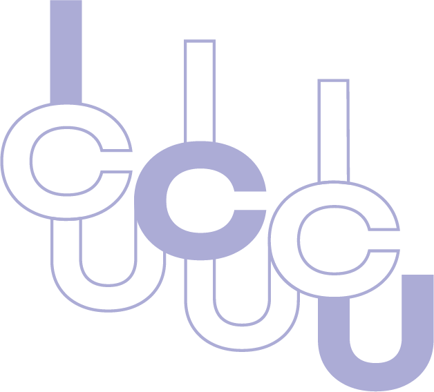 Stylized text with interconnected letters 'C', 'U', and 'C' in shades of purple on a black background.