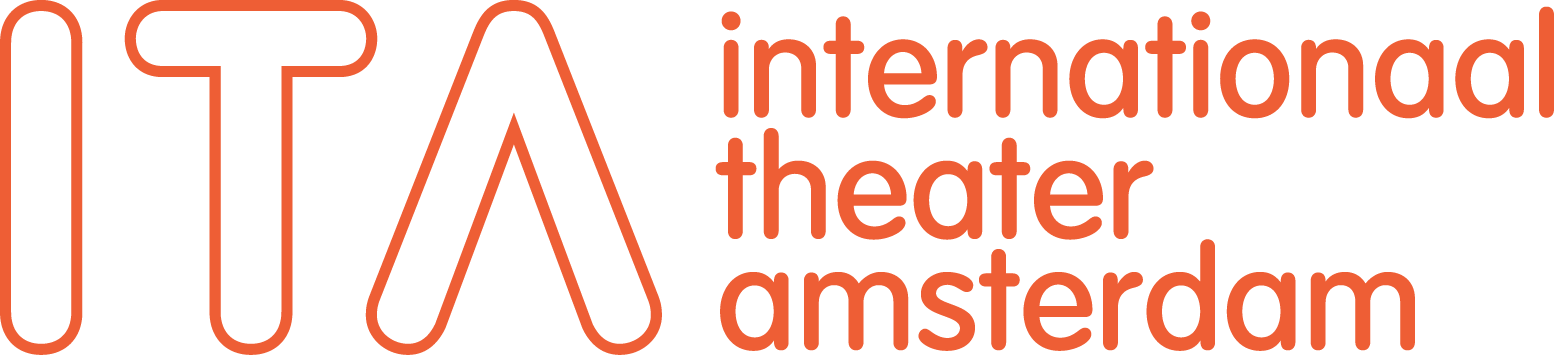 Logo of the International Theater Amsterdam (ITA) festival in red outline lettering.