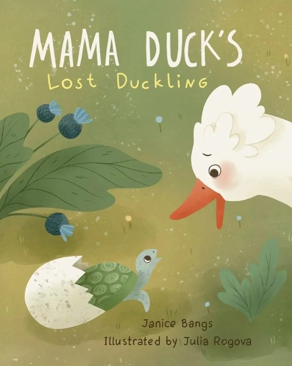 :  Cover of Mama Duck's Lost Duckling — children's picture book by Janice Bangs, illustrated with a mama duck and ducklings