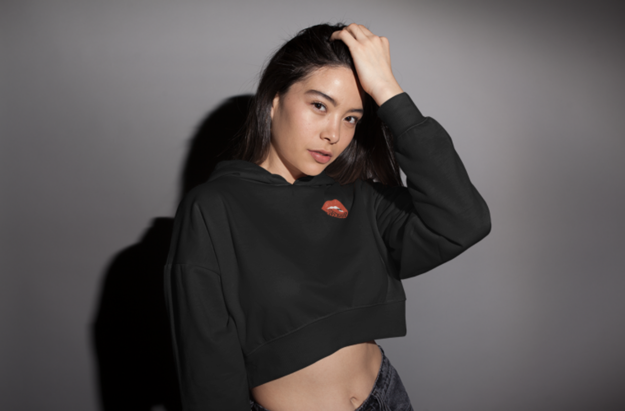 Masokissed Crop Hoodie