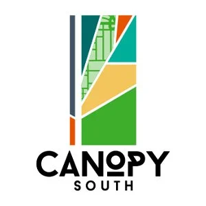 Logo for Canopy South featuring stylized colorful geometric shapes and the text 'CANOPY SOUTH'.