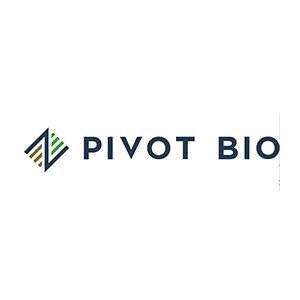 Logo of Pivot Bio with a stylized emblem and the company name beside it