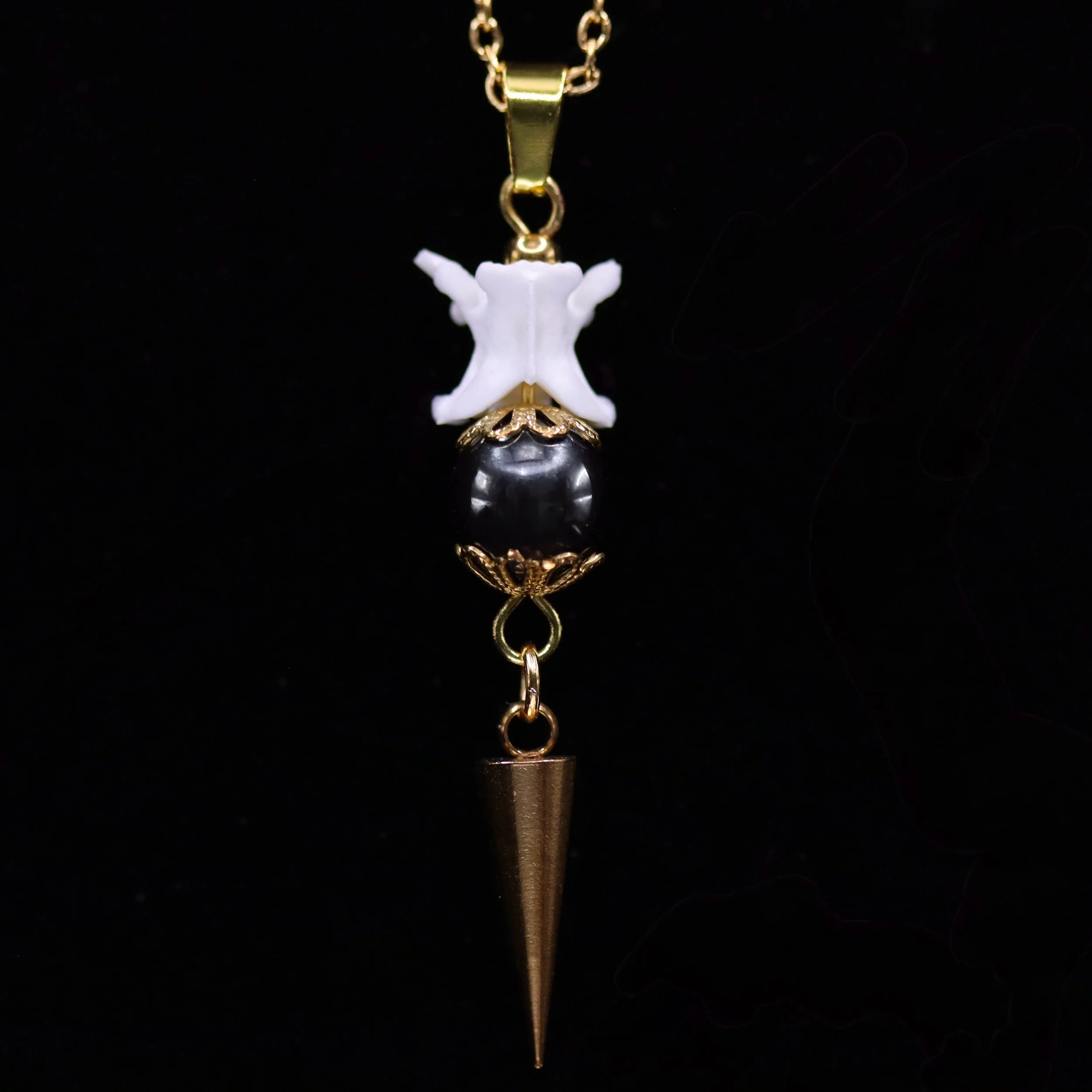 Obsidian Medulla Gold Necklace