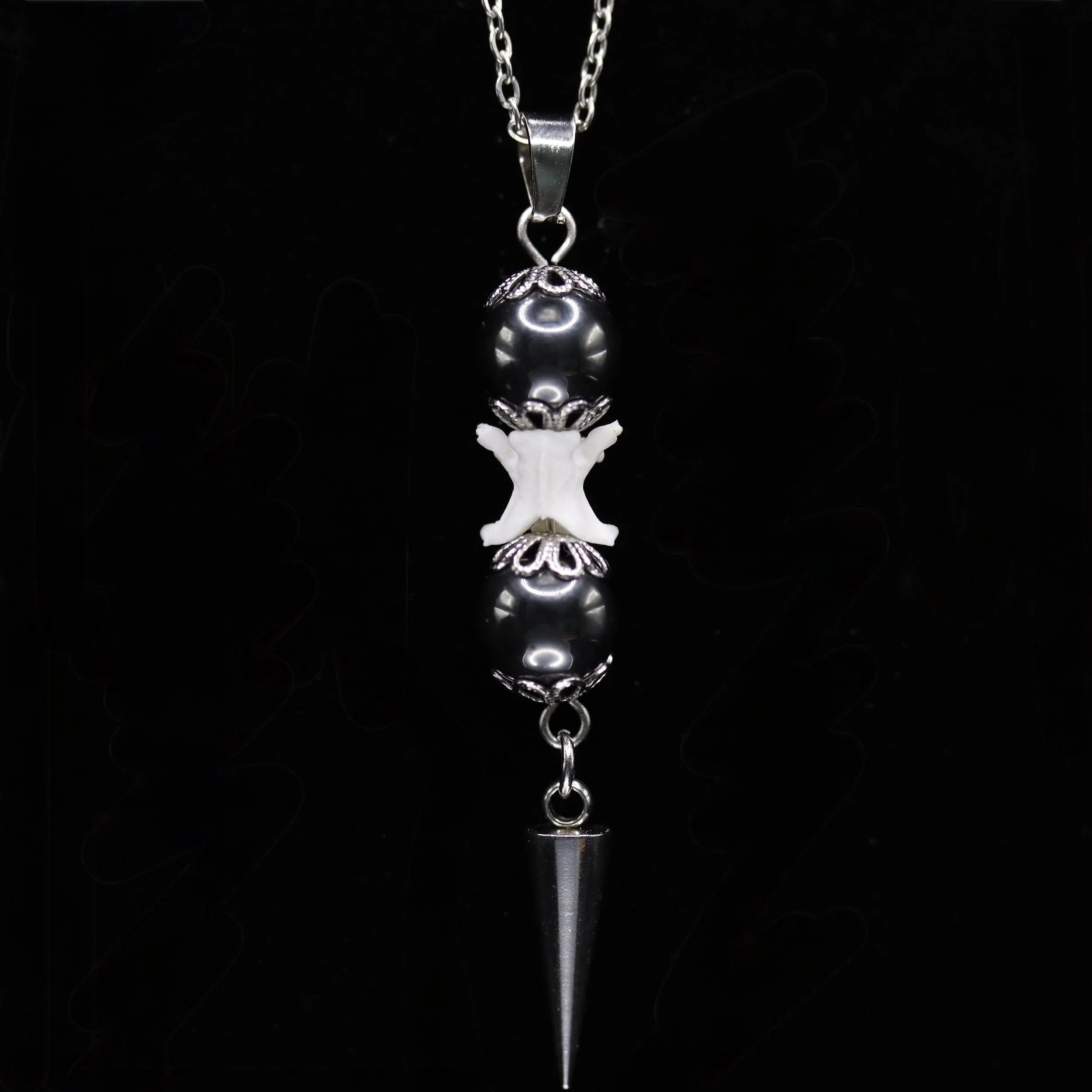 Obsidian Medulla Silver Necklace
