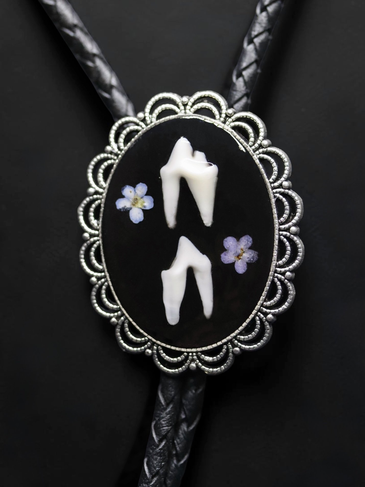 Two Root Floral Bolo Tie