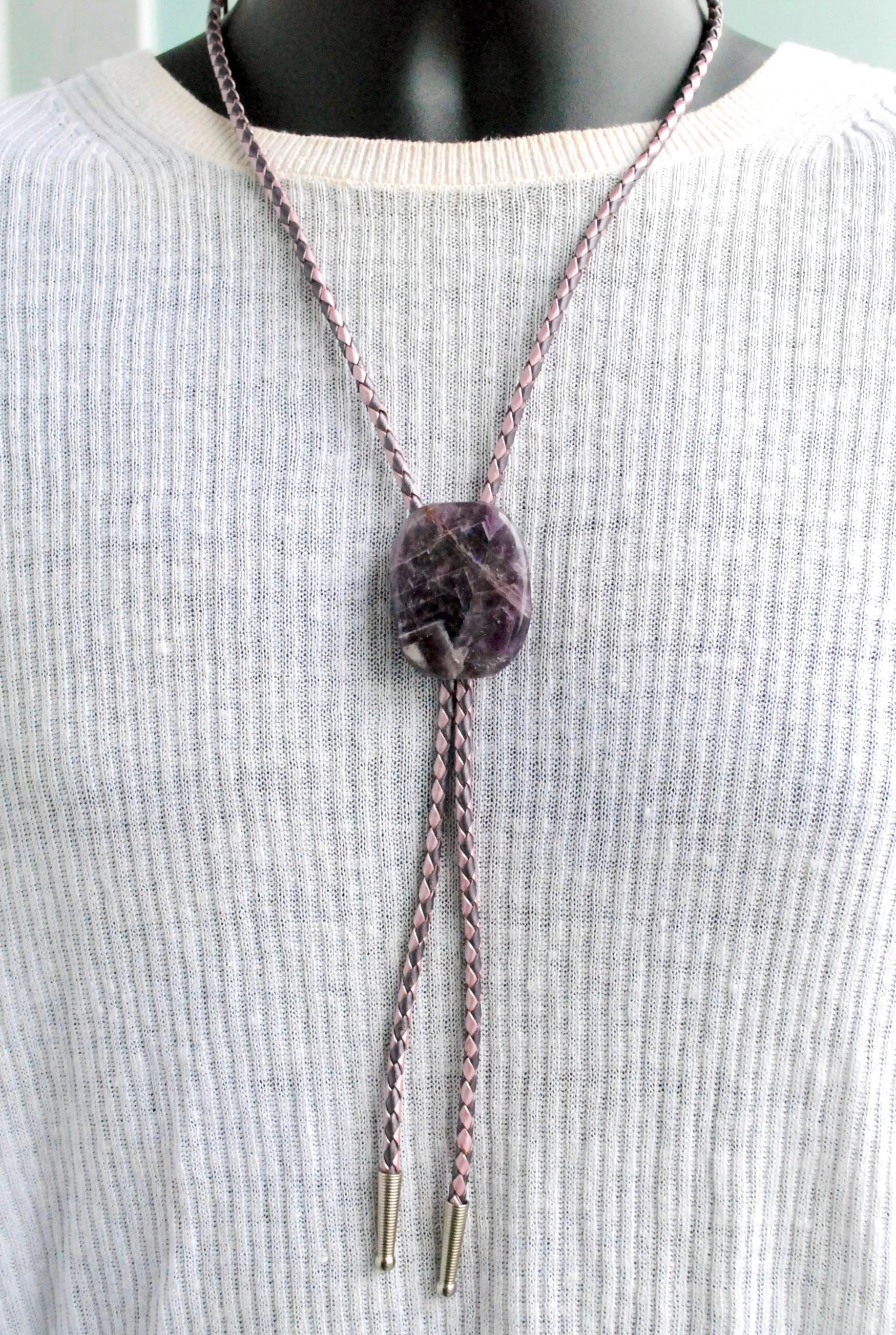Chevron Amethyst Bolo Tie