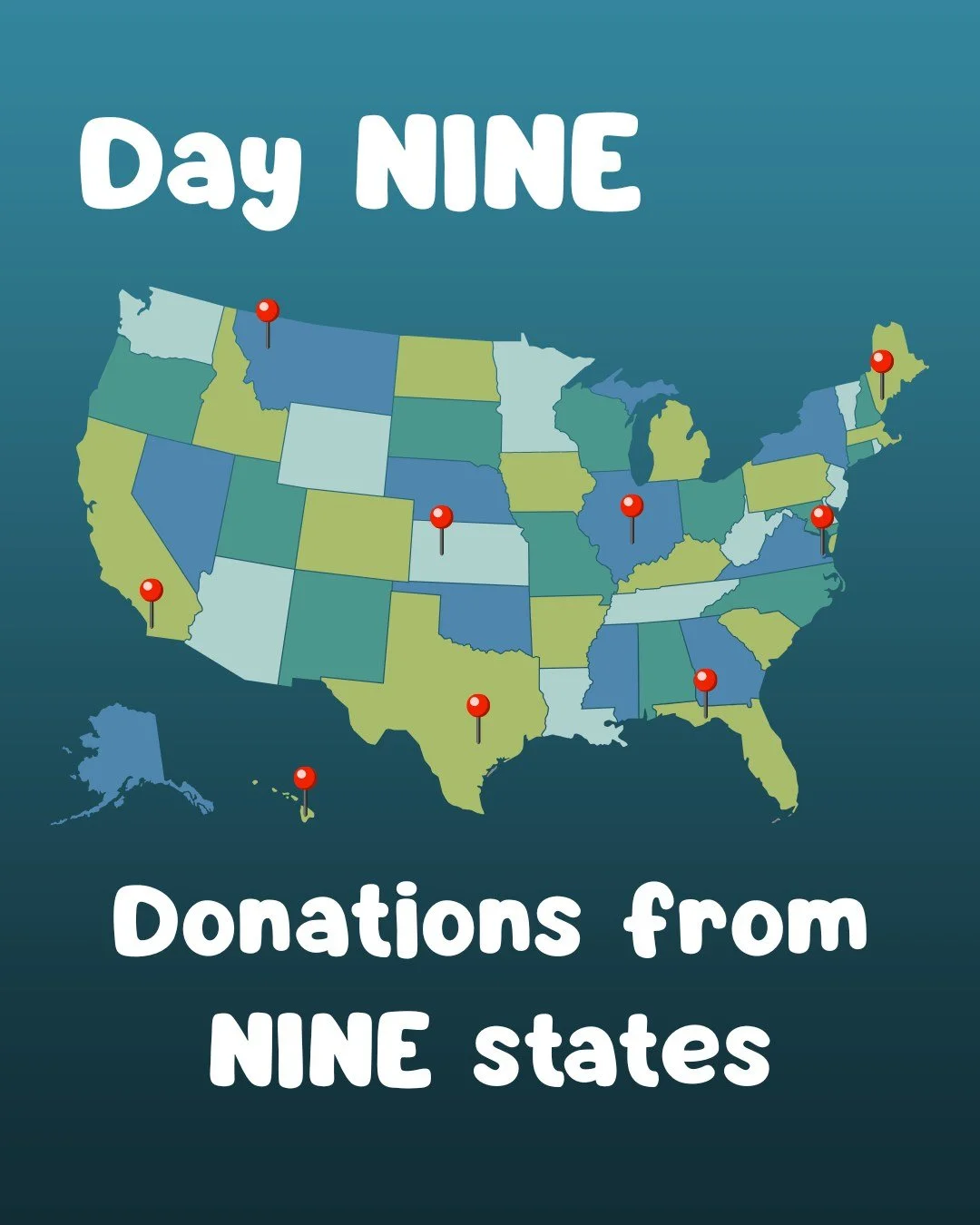 🎄Day NINE🎄

On the 9th Day of Giving our followers gave to ussss donations from NINE different states, 8 Make it Great&rsquo;s, 7 Words a Sharing&hellip;.

#coastalmontessori #12daysofgiving #montessori #fundthefuture #education #virginiabeach