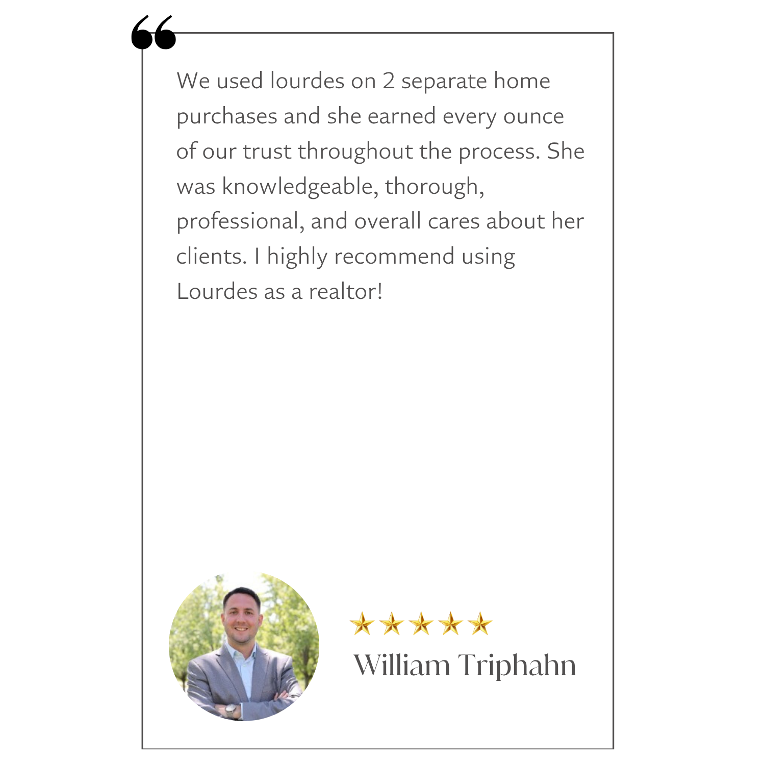 A professional web page featuring a smiling man in a suit with crossed arms, outdoors with trees in the background. The page displays five gold stars, a red, yellow, and blue line, and the text "My Profile" in bold letters.