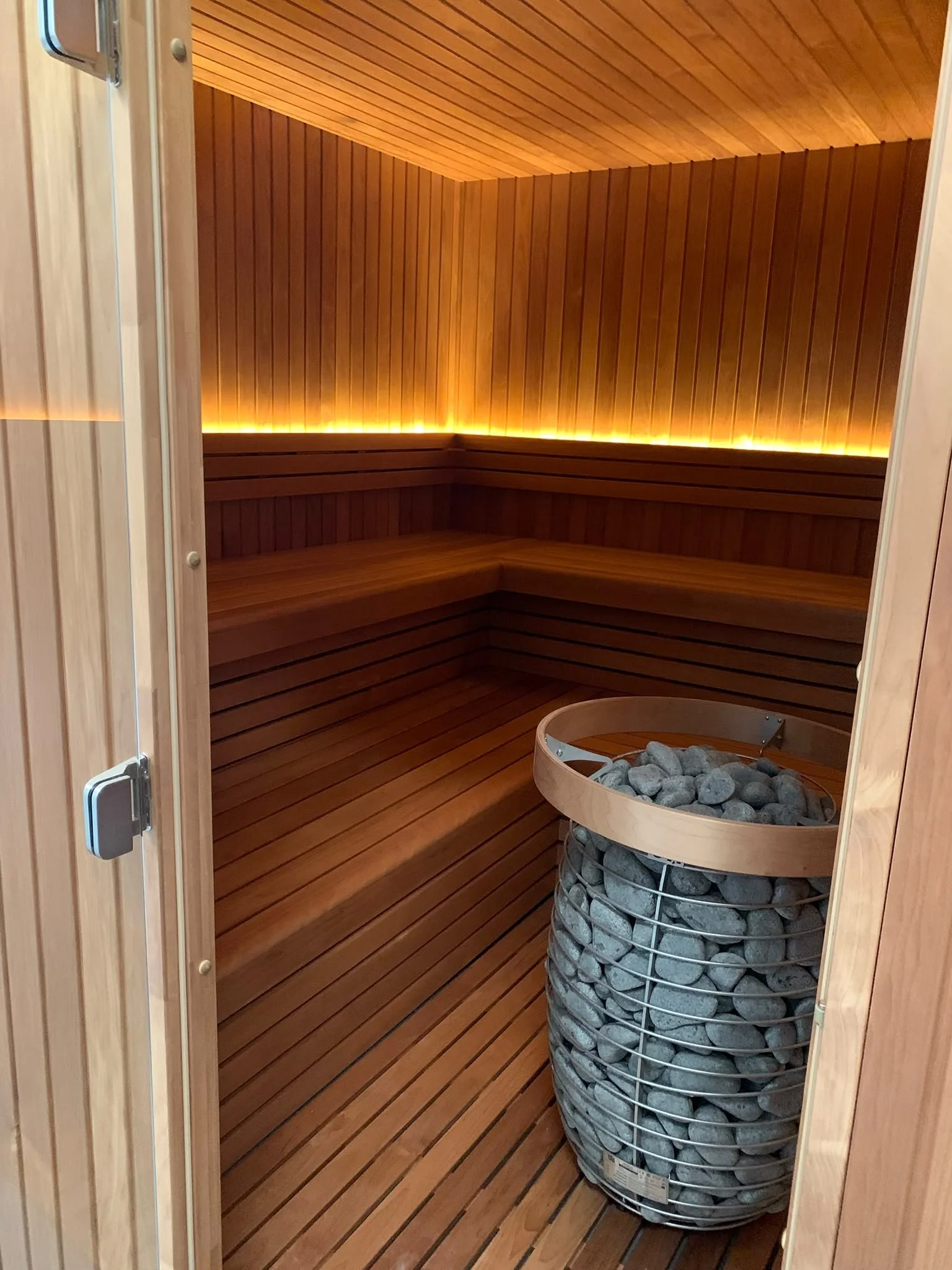 Inside sauna