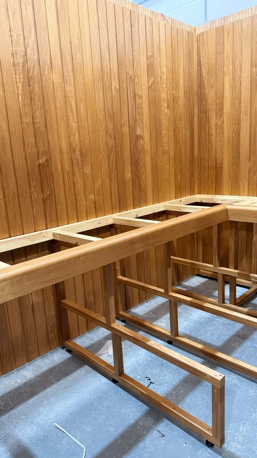 Benches build in the sauna