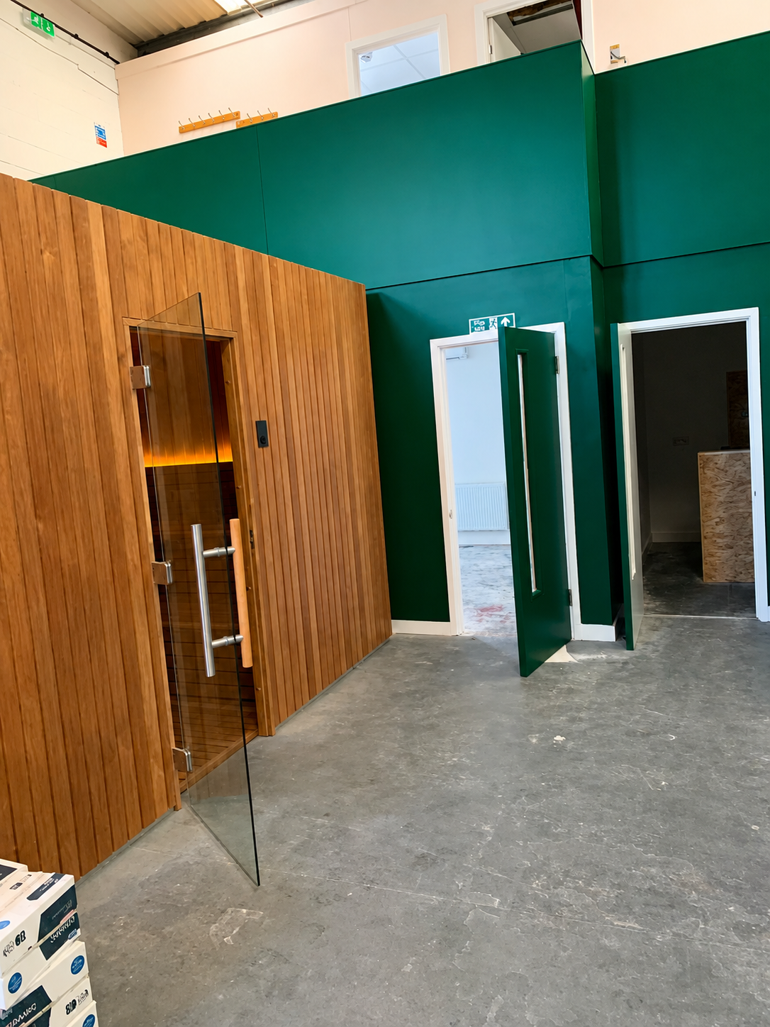 View of Sauna and green wall