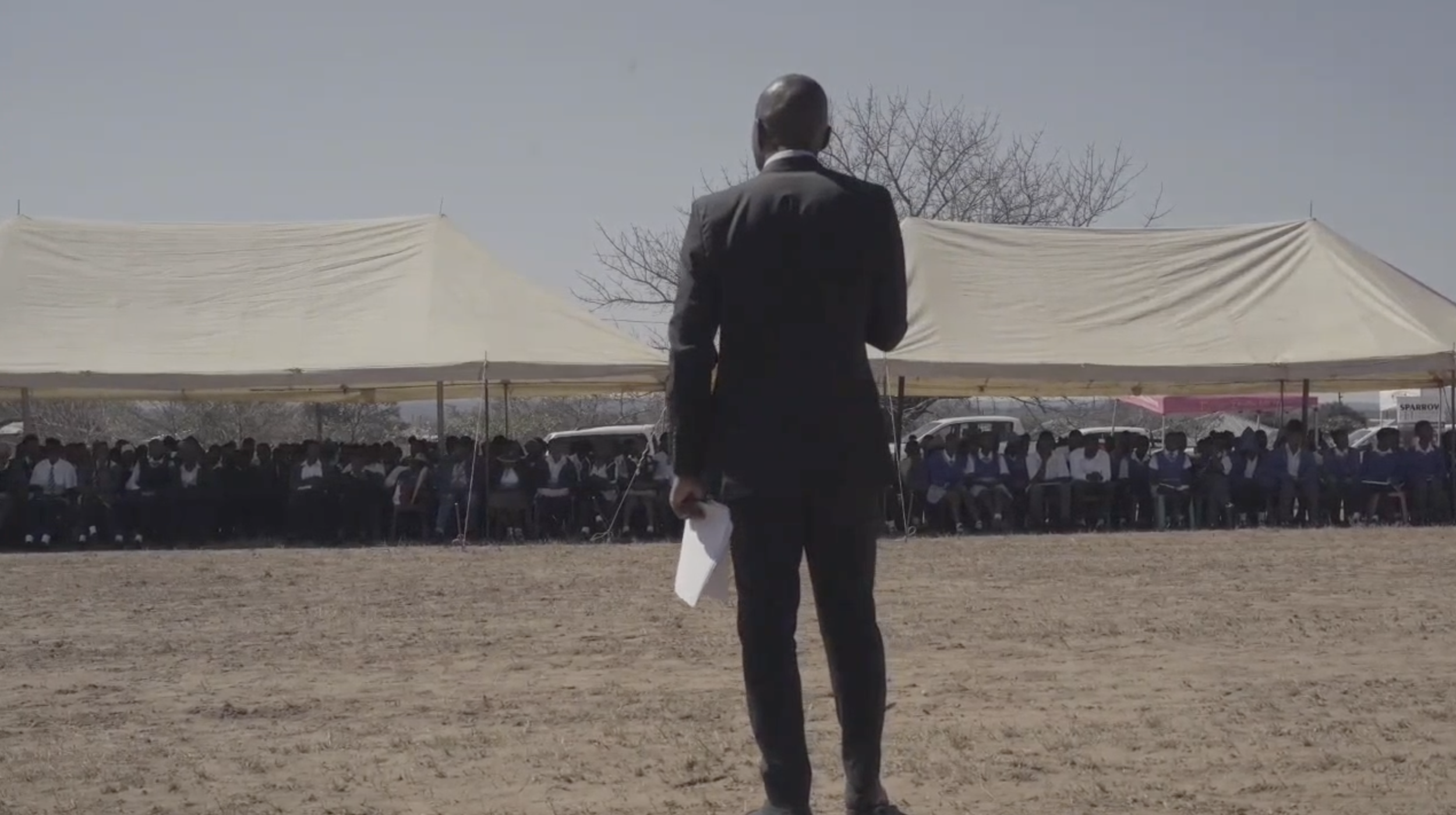 James Mayinga addresses schoolchildren