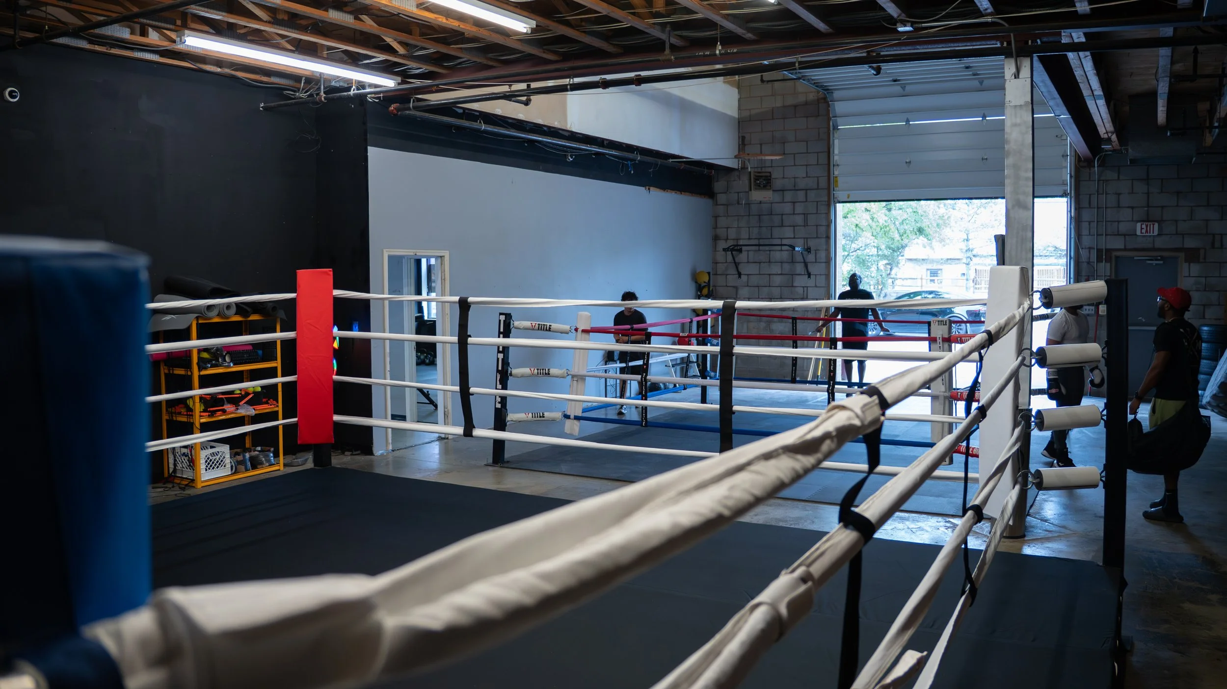 Boxing ring in boxing gym