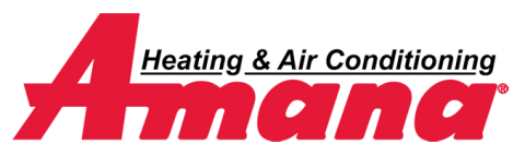 Logo of Amana Heating & Air Conditioning in red and black text.