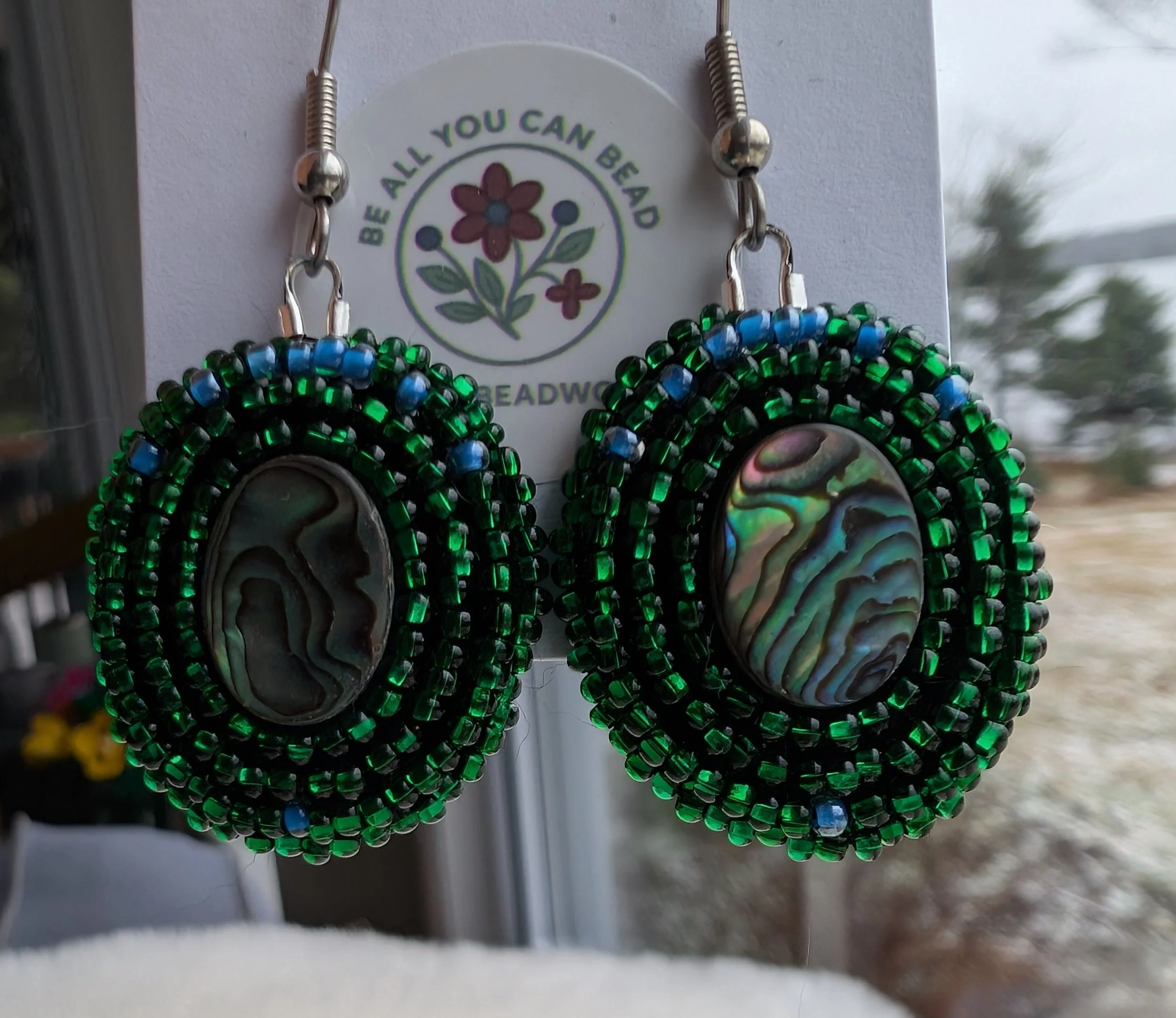 Gemstone Earrings - Abalone Shell