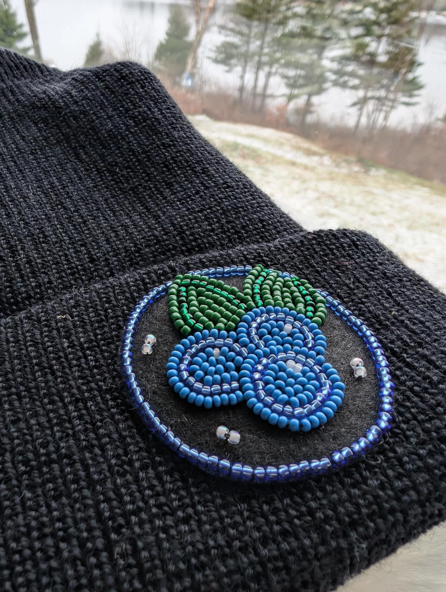 Beaded Toque - Blueberries