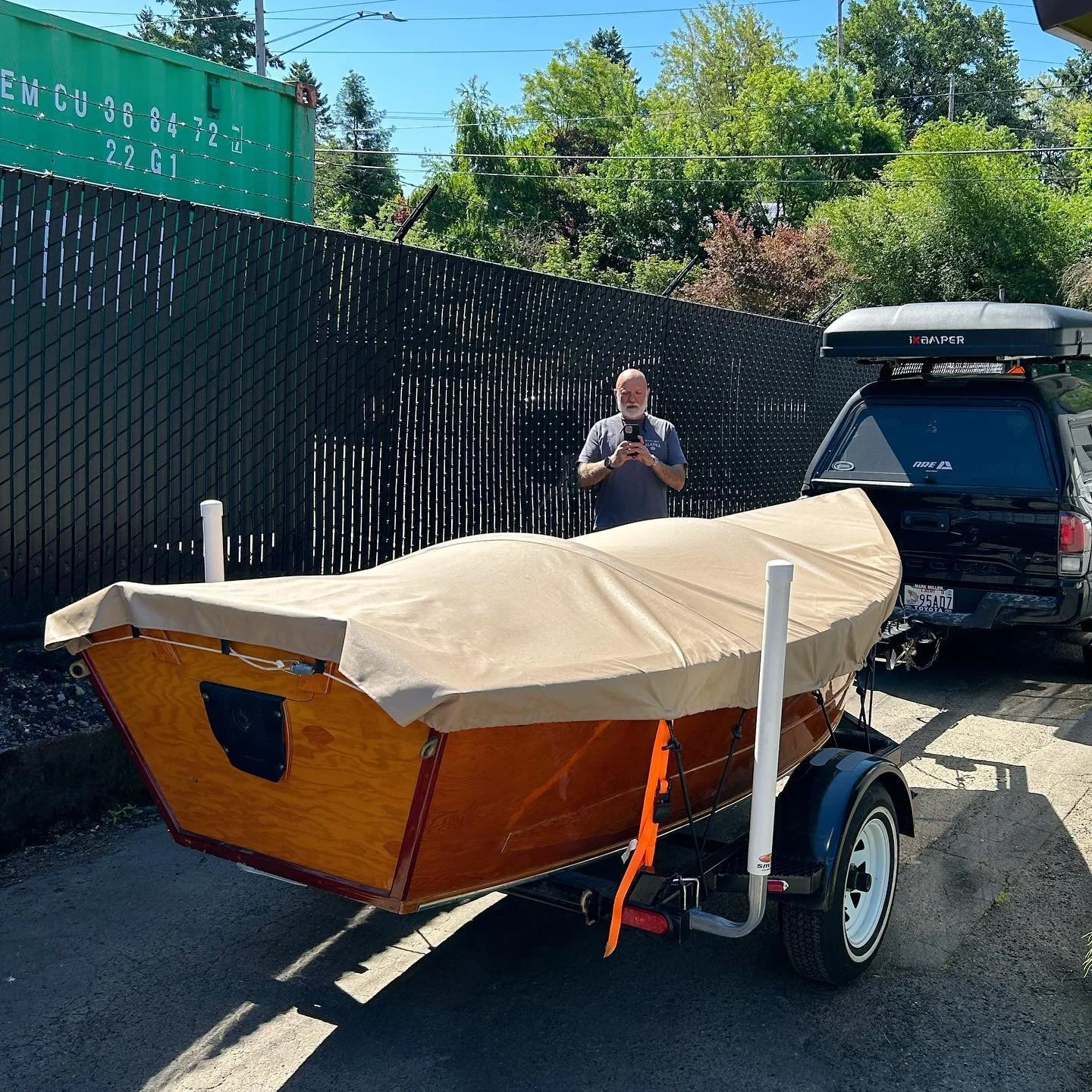 Refurbed and re-homed, a 14&rsquo; Perfect Mac/&ldquo;Rapid Robert&rdquo; headed to Provo, UT. Thanks to Seth for coming to get her. Enjoy! 

#woodboat
#woodboats
#driftboat
#driftboats
#woodendory
#wooddriftboat
#wooddriftboats
#woodendriftboat
#boa