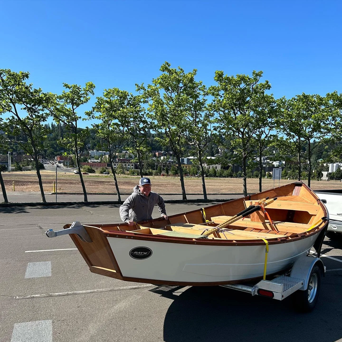 Thanks to Matt from @montanaclassicboat for coming to pick up his new 20&rsquo; drift boat. Enjoy floating the Yellowstone! 

#woodboat
#woodboats
#driftboat
#driftboats
#woodendory
#wooddriftboat
#wooddriftboats
#woodendriftboat
#boatbuilder
#boatbu