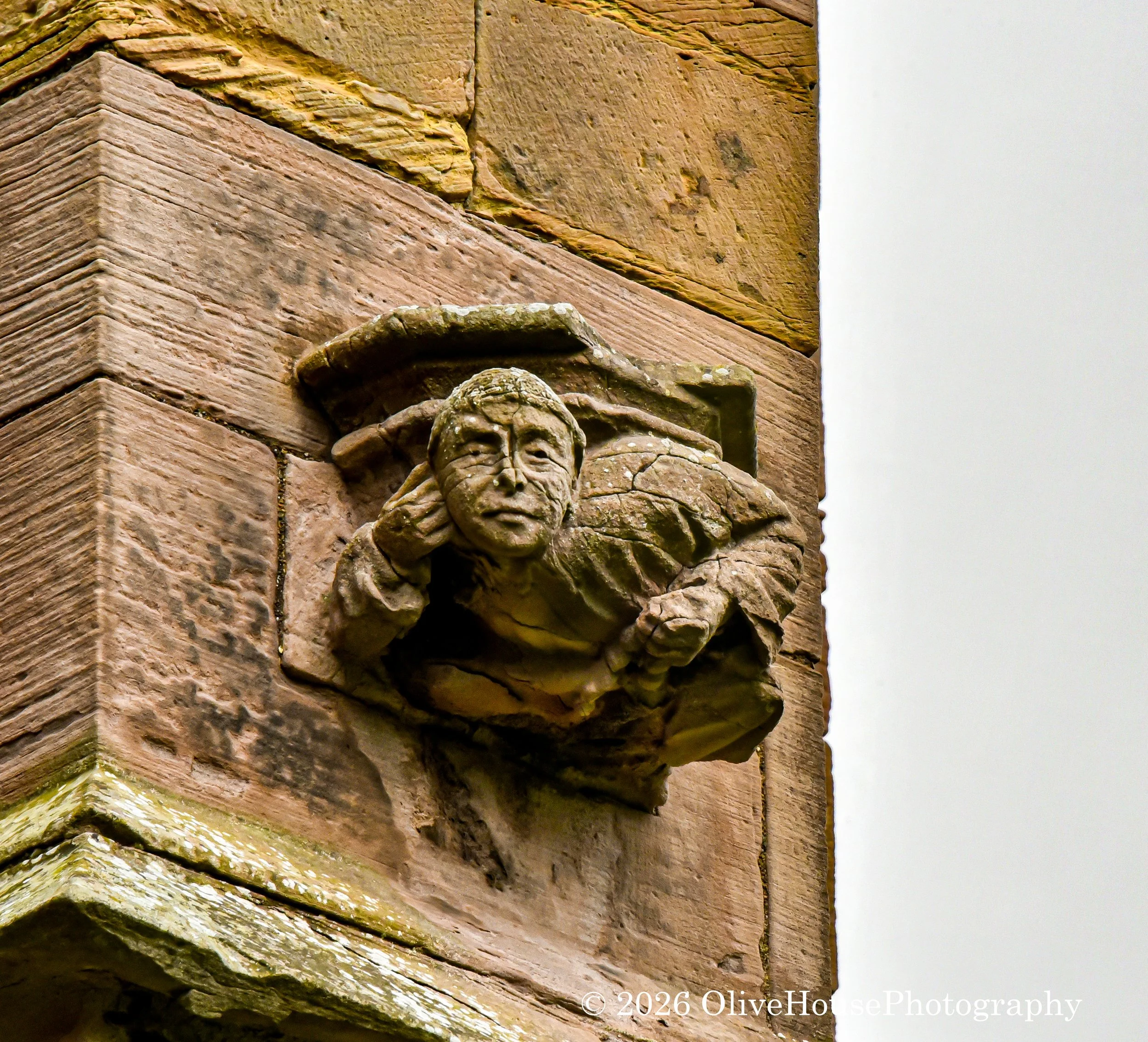 Grotesque on Melrose Abbey, Scotland.
