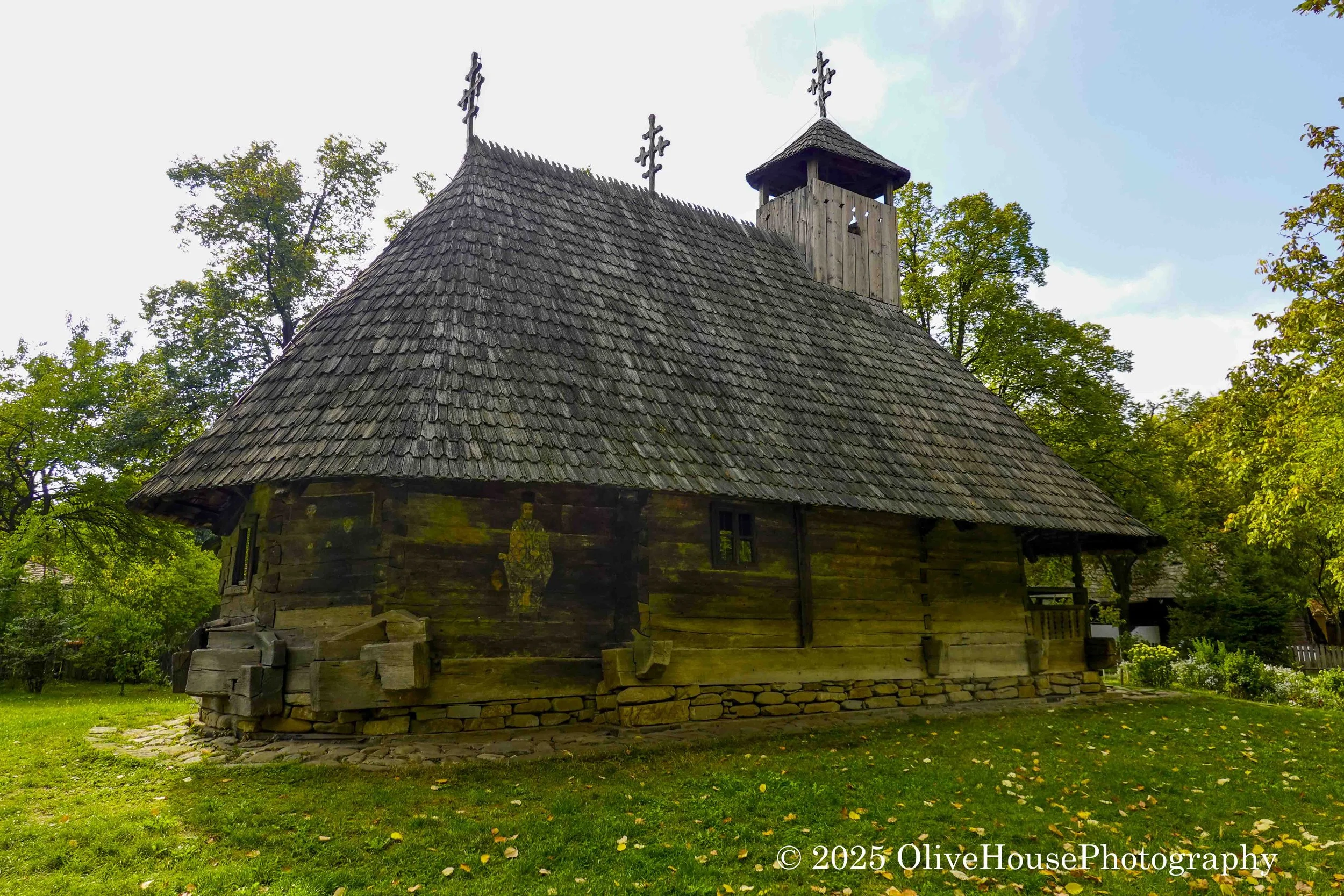 The Timișeni Christian Orthodox Church,  exhibited at the Dimitrie Gusti National Village Museum in Bucharest, Romania. 