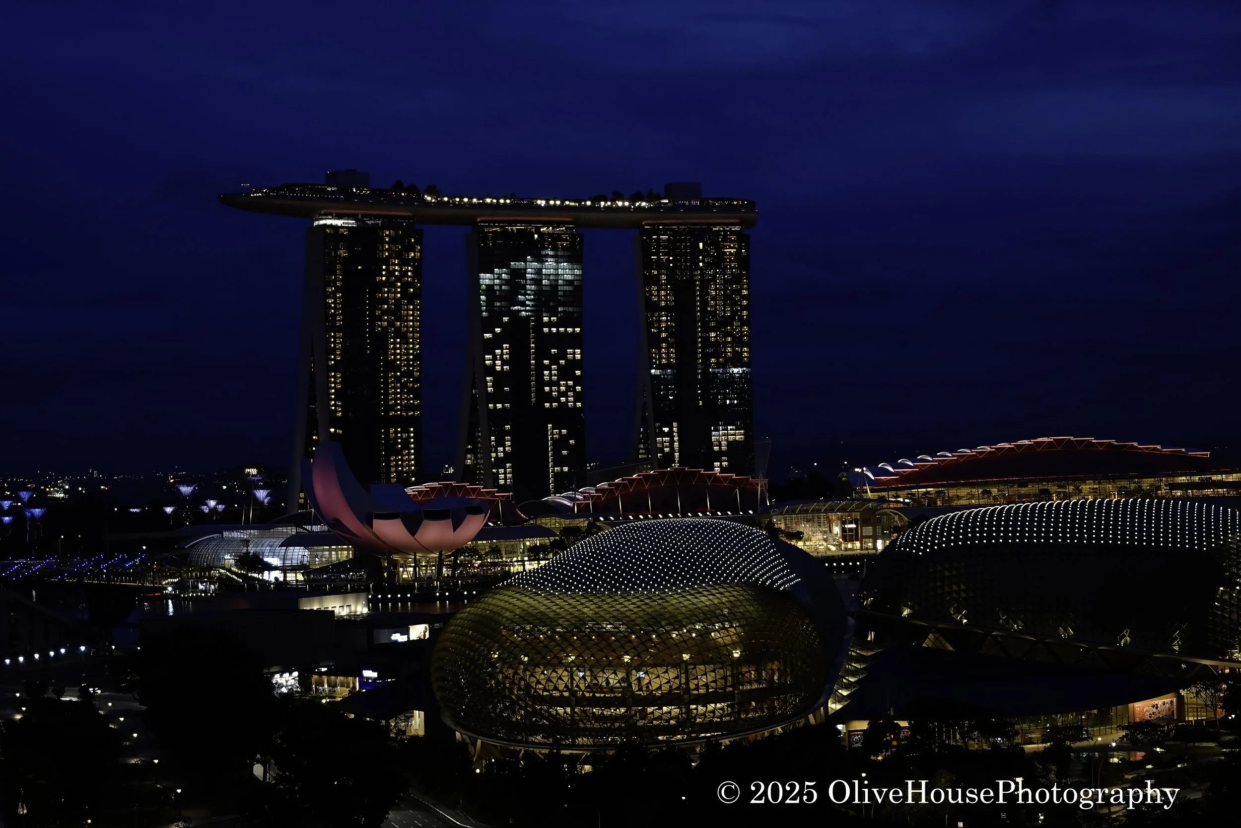 Singapore skyline at night