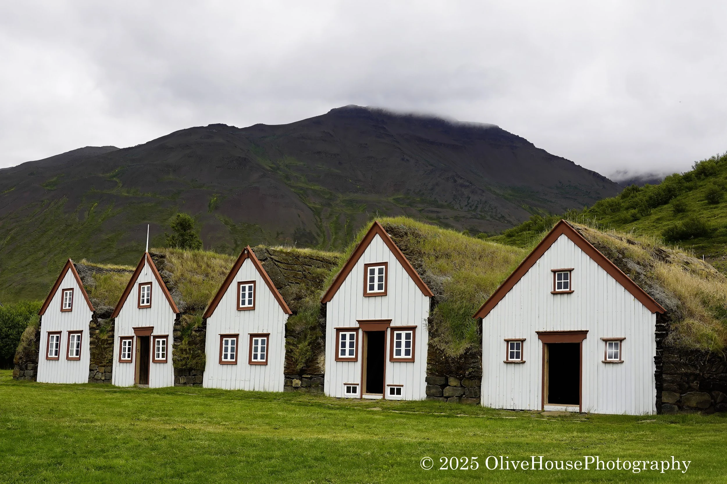 Icelandic turf farms at Laufas Museum and Heritage Site Akureyri, Iceland