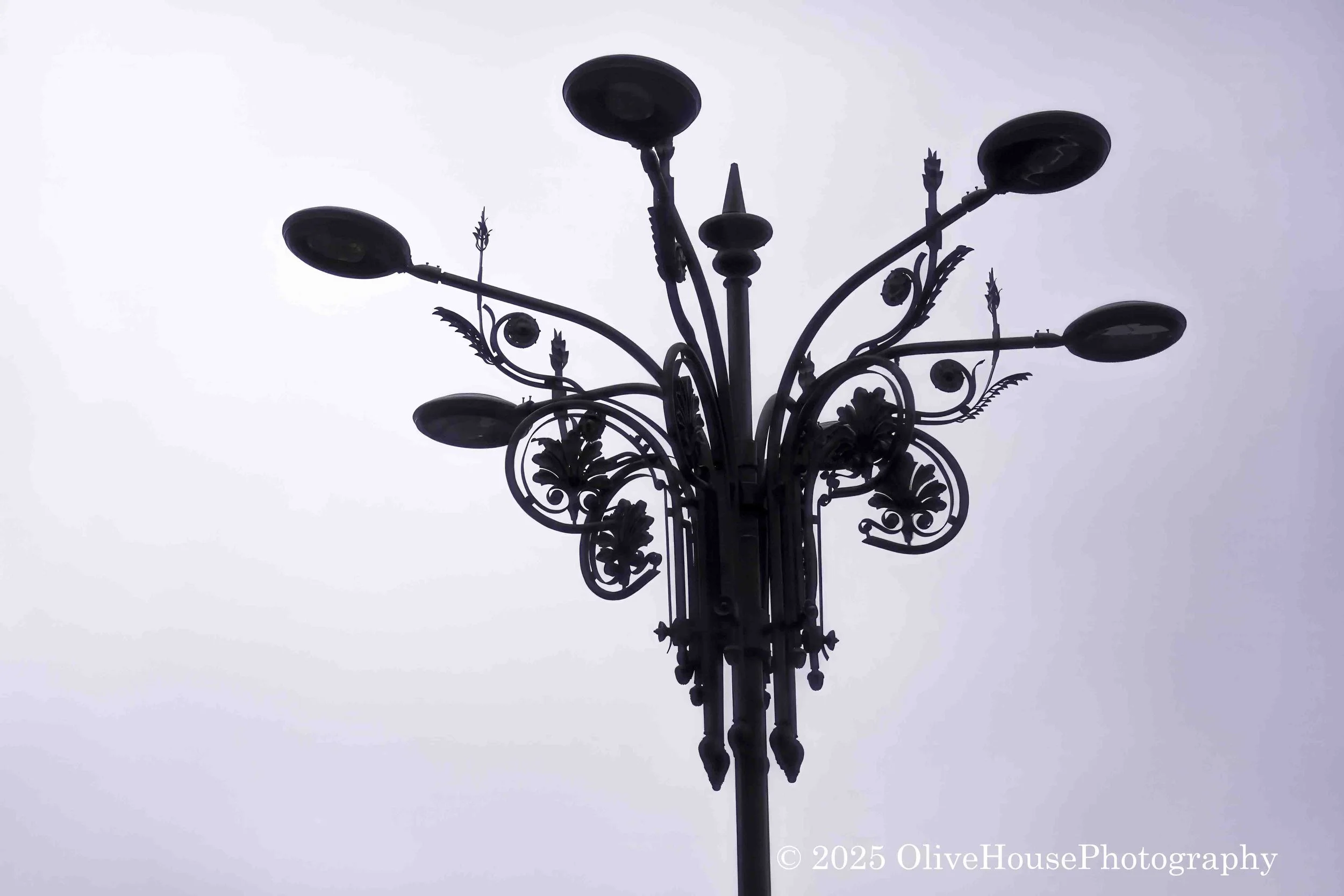 Decorative lamp post in Bucharest, Romania.