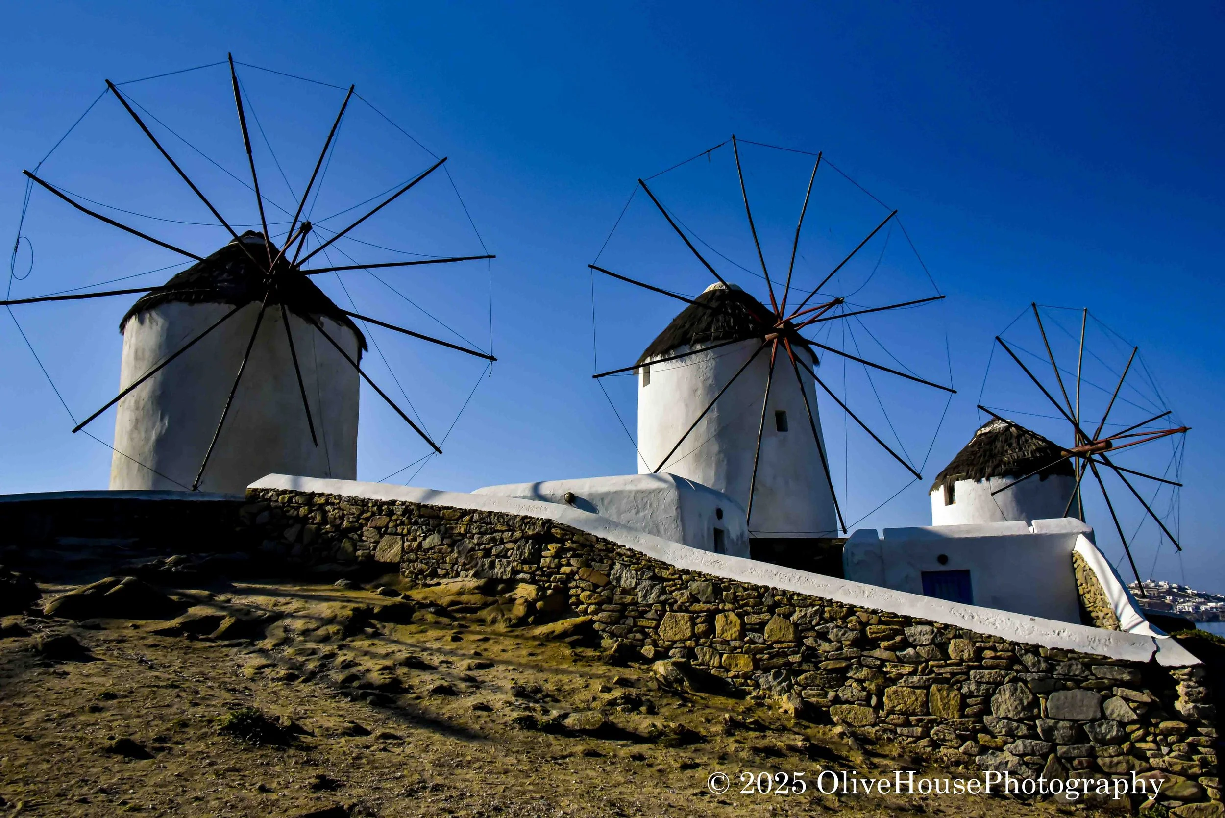 Windmills of Mykonos, Greece.