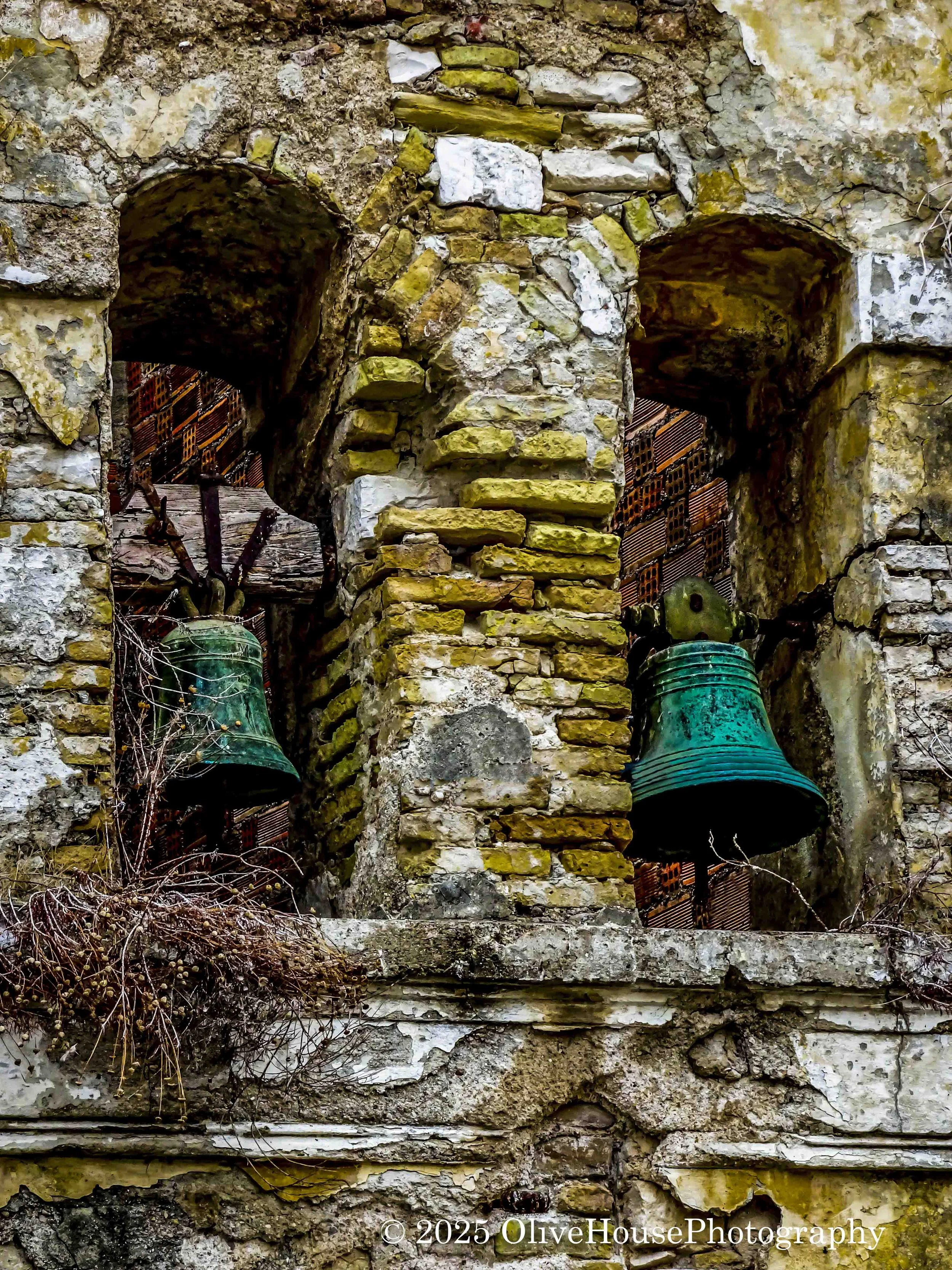 Bells in an old church in Corfu, Greece.