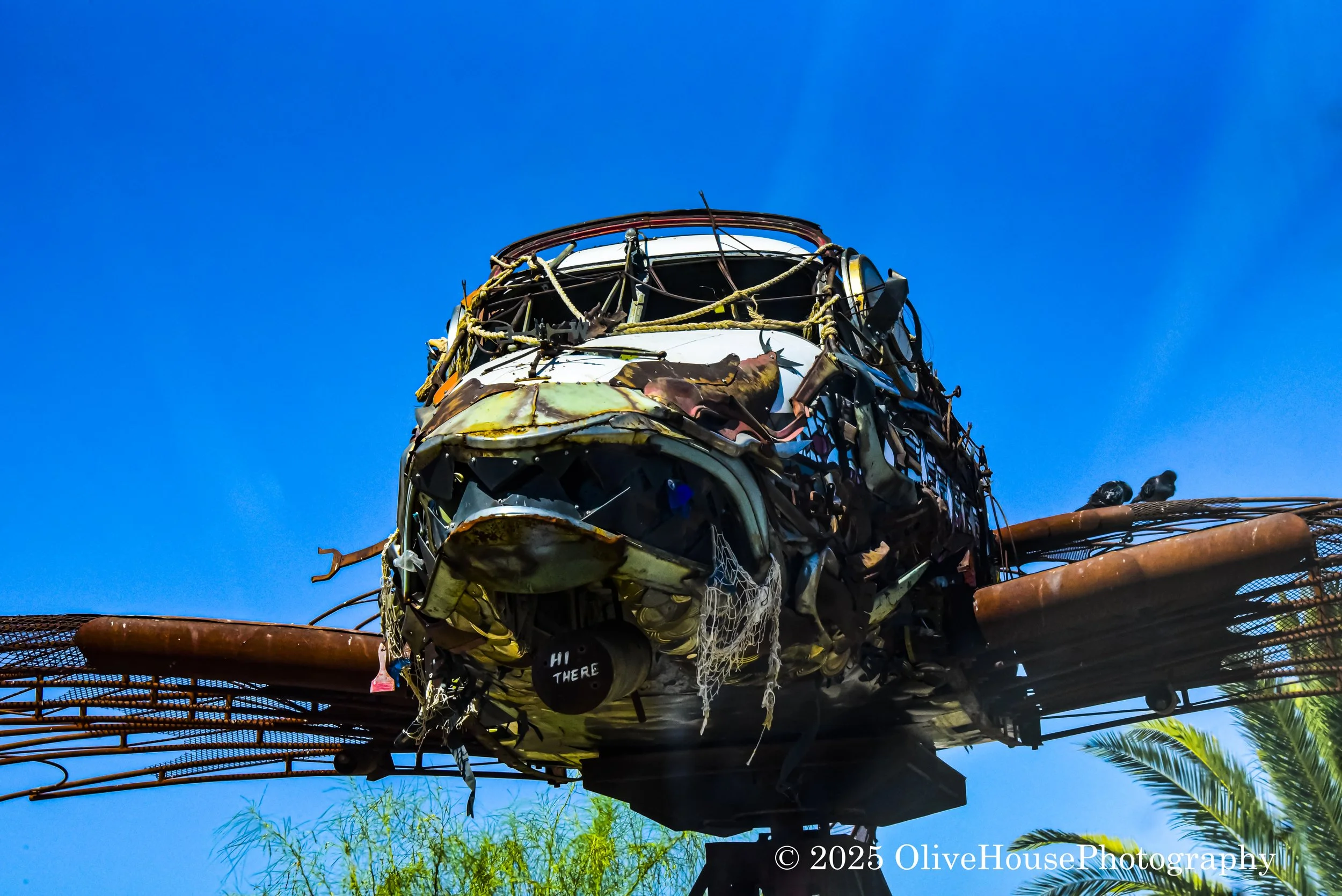 Airplane sculpture at the Salton Sea in California