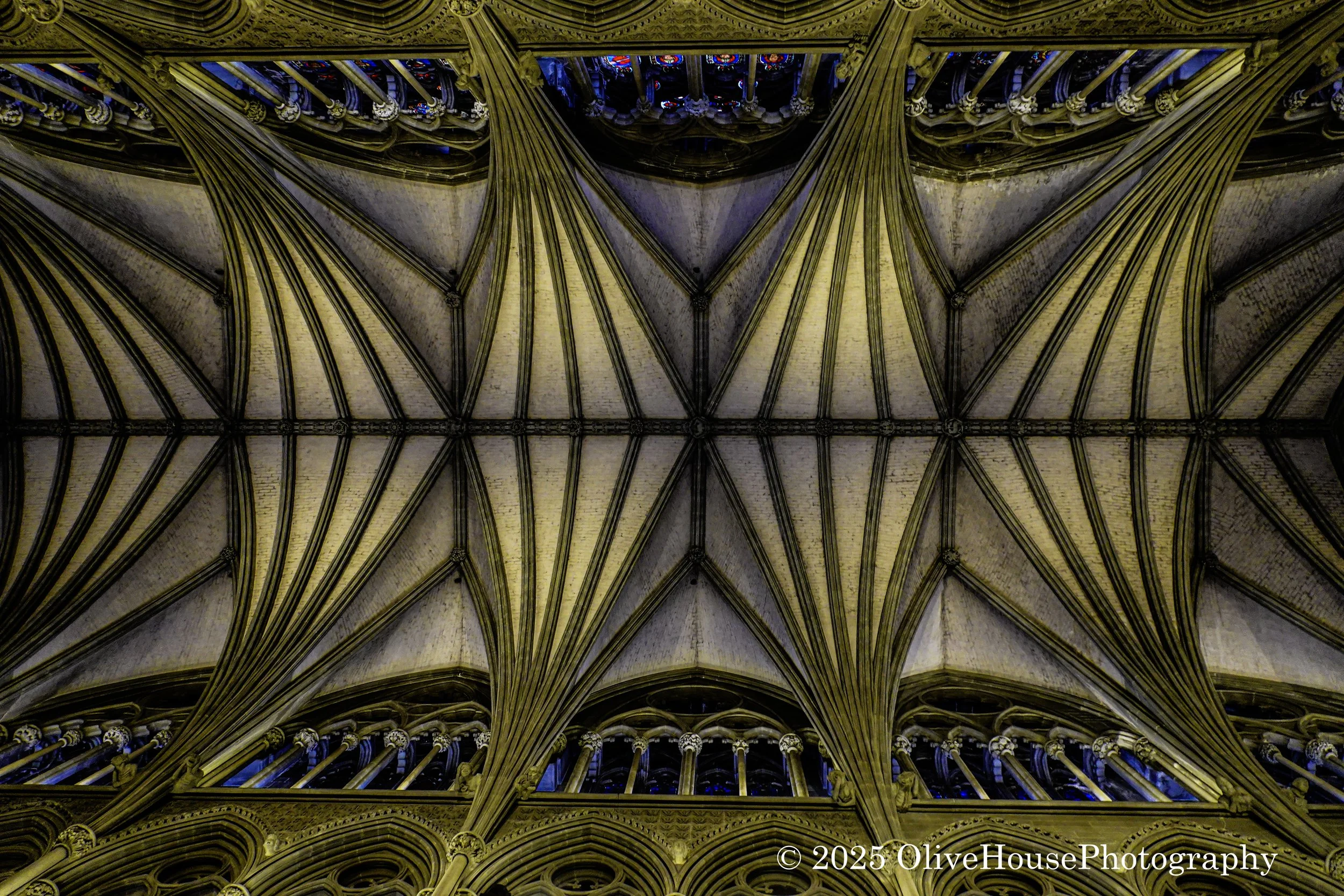Beautiful ceiling of Nidros Cathedral in Trondheim, Norway