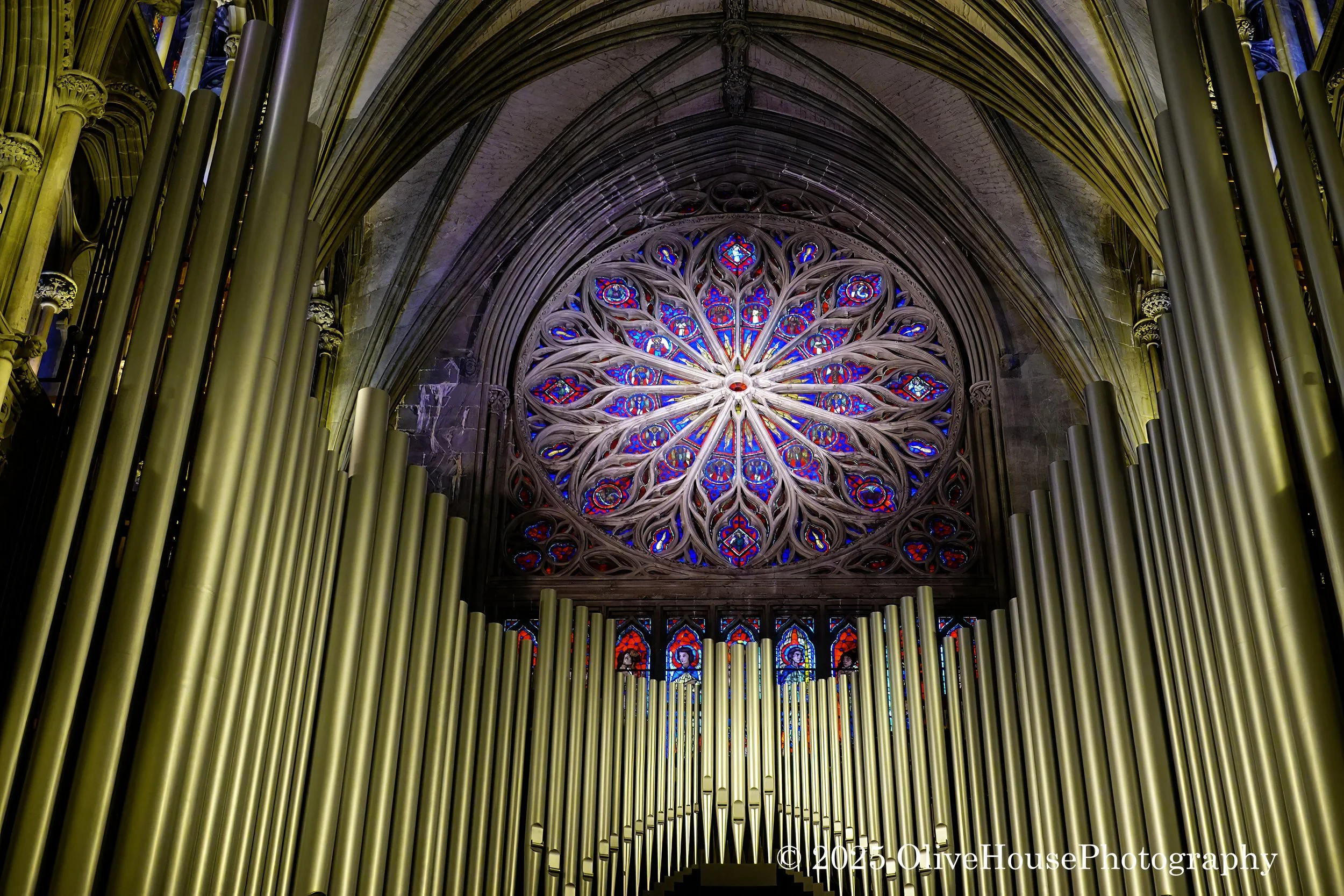 Beautiful ceiling of Nidros Cathedral in Trondheim, Norway