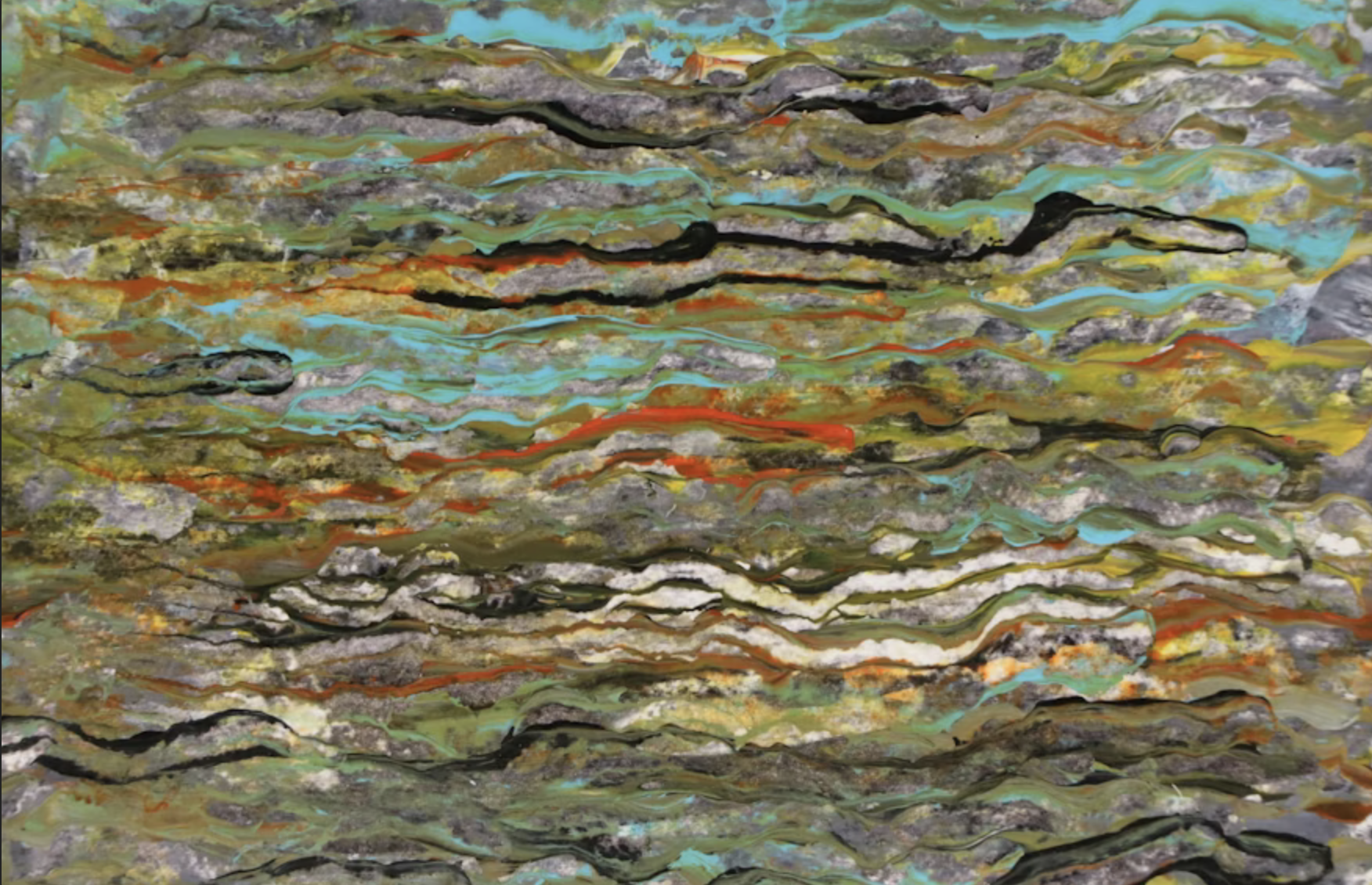 Wendy Plotkin-Mates Abstract Acrylic Painting "Textured Landscape," 21st Century