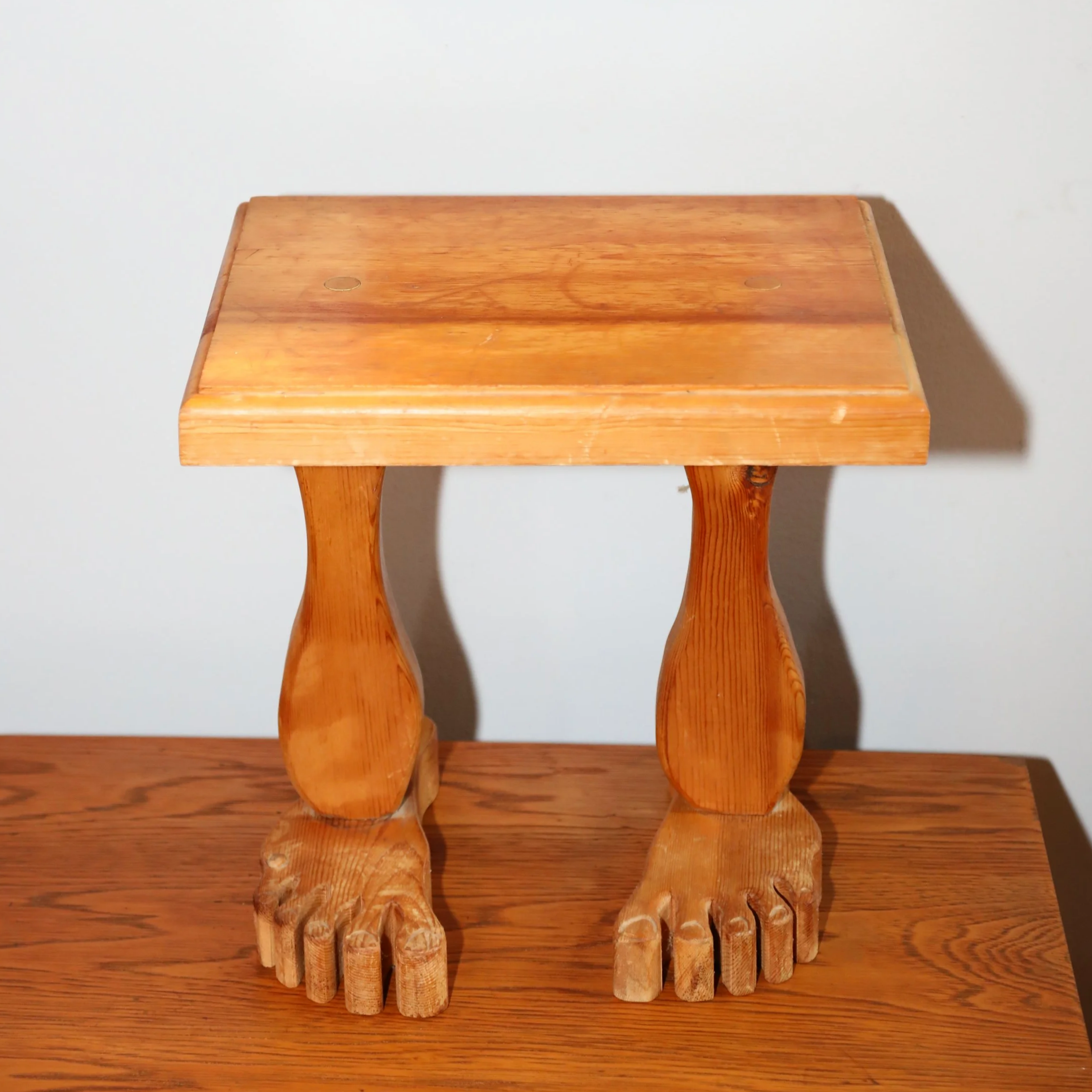 Folk Art Wooden 'Foot' Stool