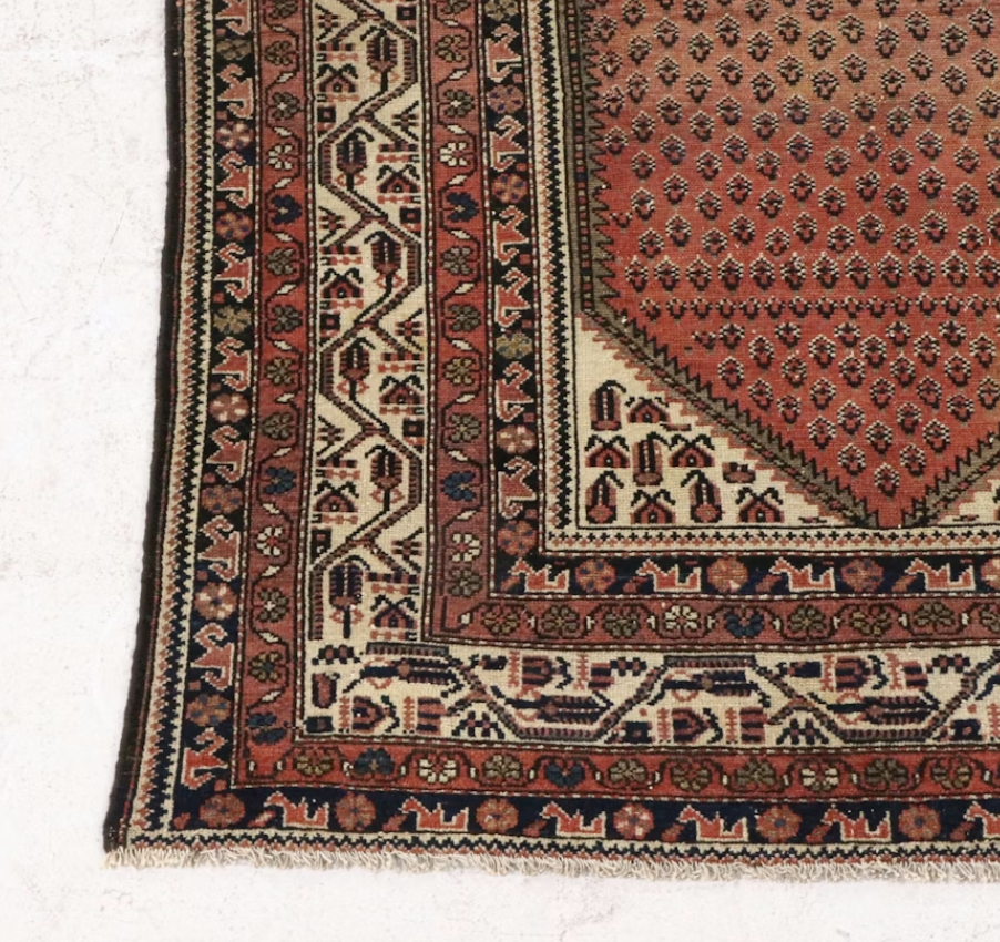 Hand-Knotted Vintage Veramin Persian Rug