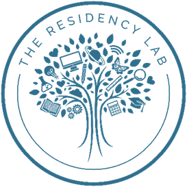 Logo for The Residency Lab featuring a stylized tree inside a circular border.
