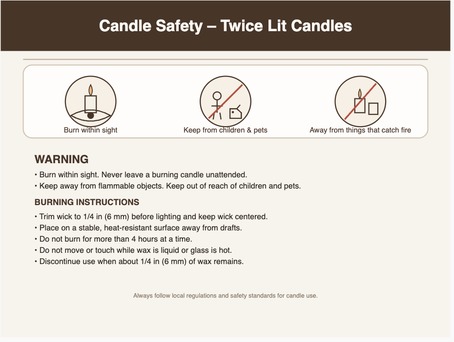 alt="Safety warning icon with candle flame"