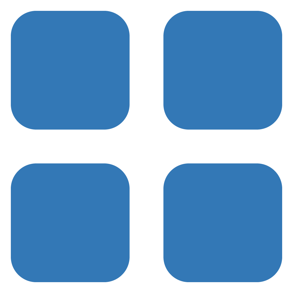 Four blue rounded square buttons arranged in a 2x2 grid