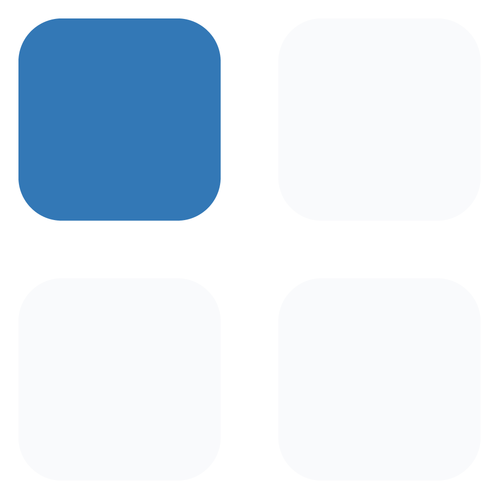 A color palette with four squares: two blue and two white. The blue square is on the top left, with the other three squares being white.